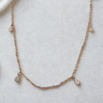 rose gold dew drop charm necklace 925 sterling silver