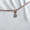 rose gold dew drop charm necklace 925 sterling silver