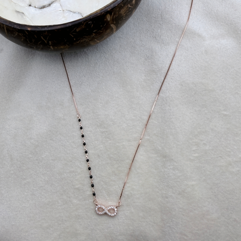 infinity mangalsutra rose gold 925 sterling silver