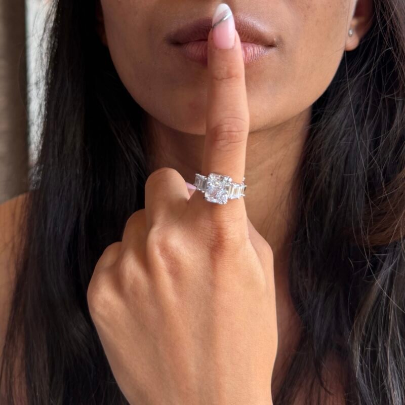 Silver Prism Solitaire Ring