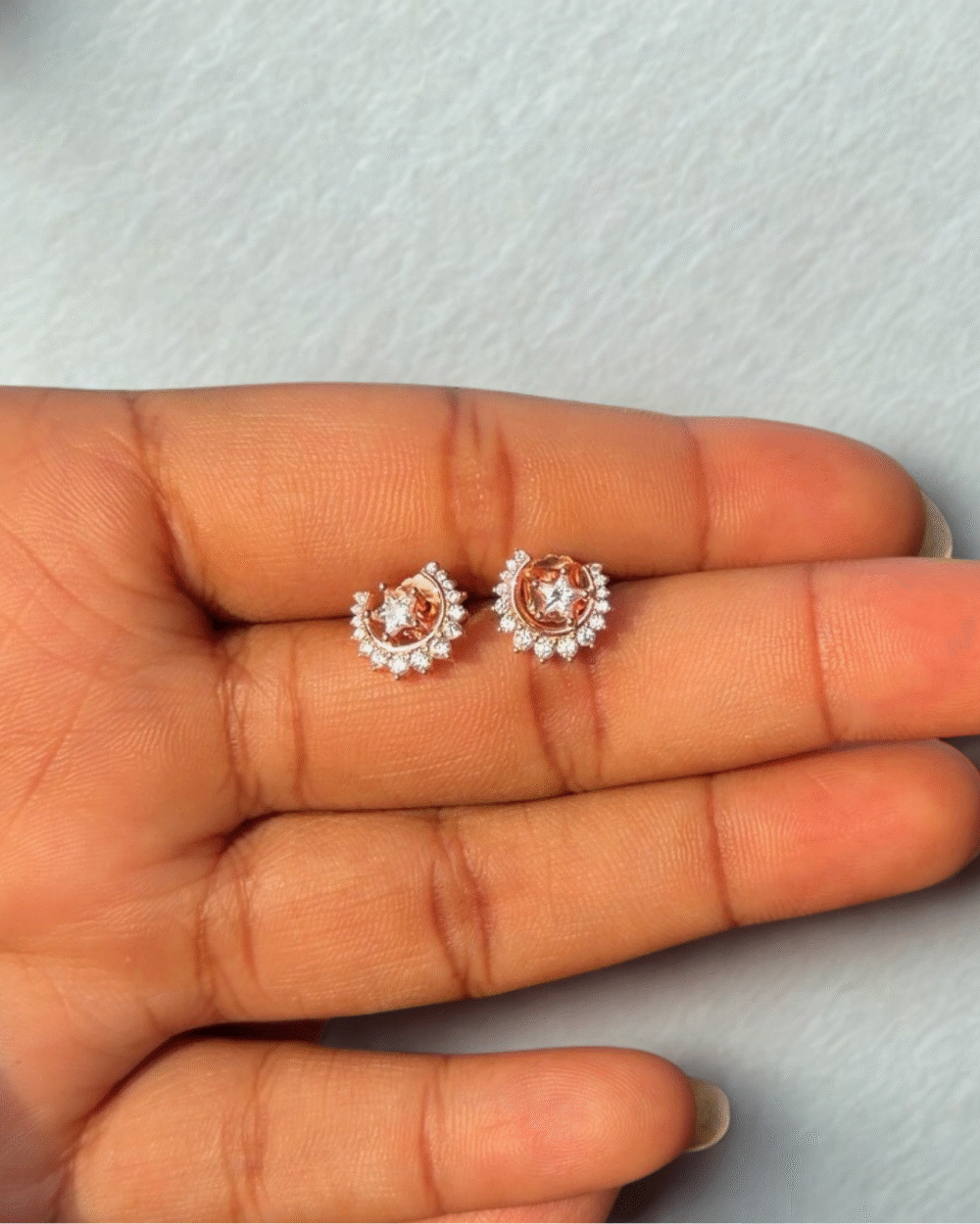 925 sterling silver celestial stud earrings