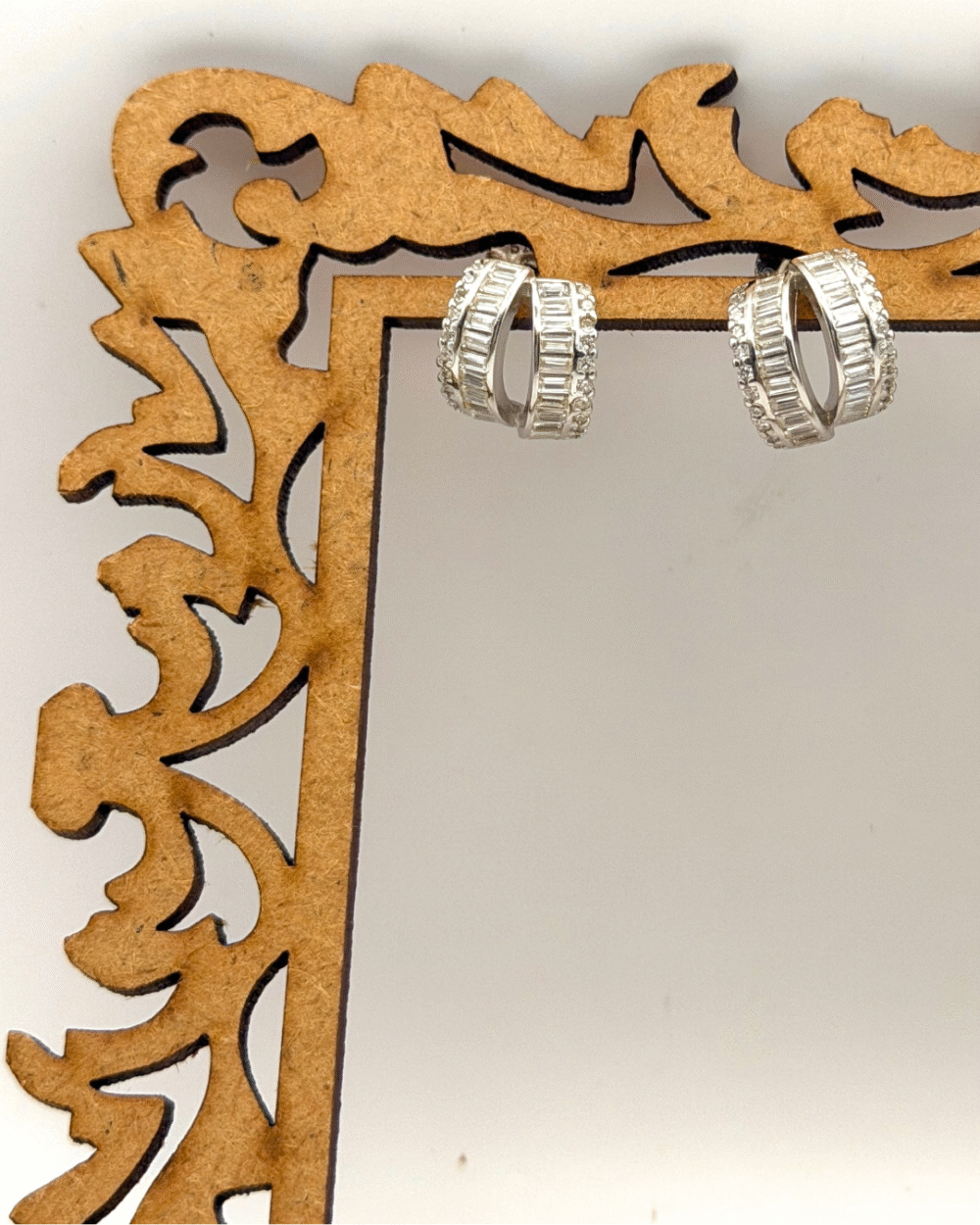 double halo sterling silver hoops