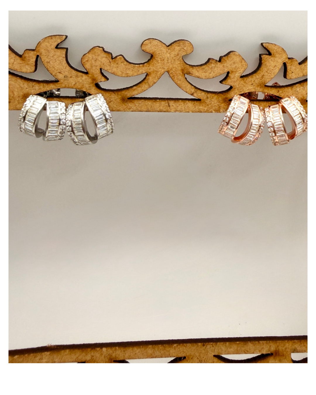 double halo sterling silver hoops