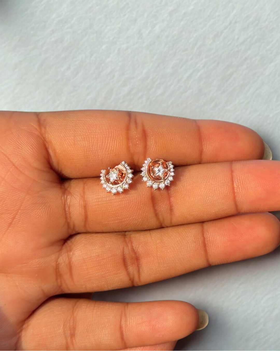 925 sterling silver celestial stud earrings