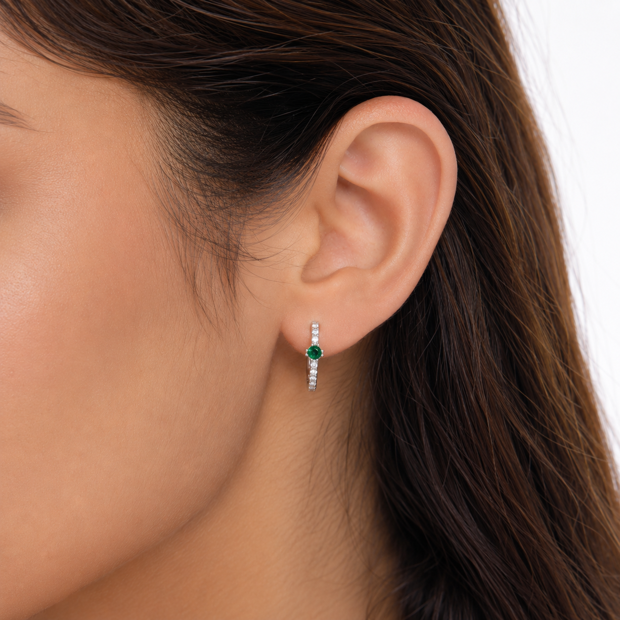 sapphire spark hoops sterling silver earrings