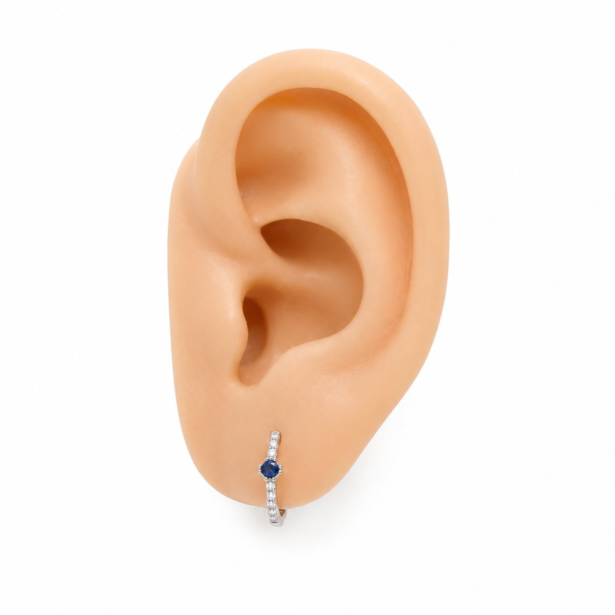 sapphire spark hoops sterling silver earrings