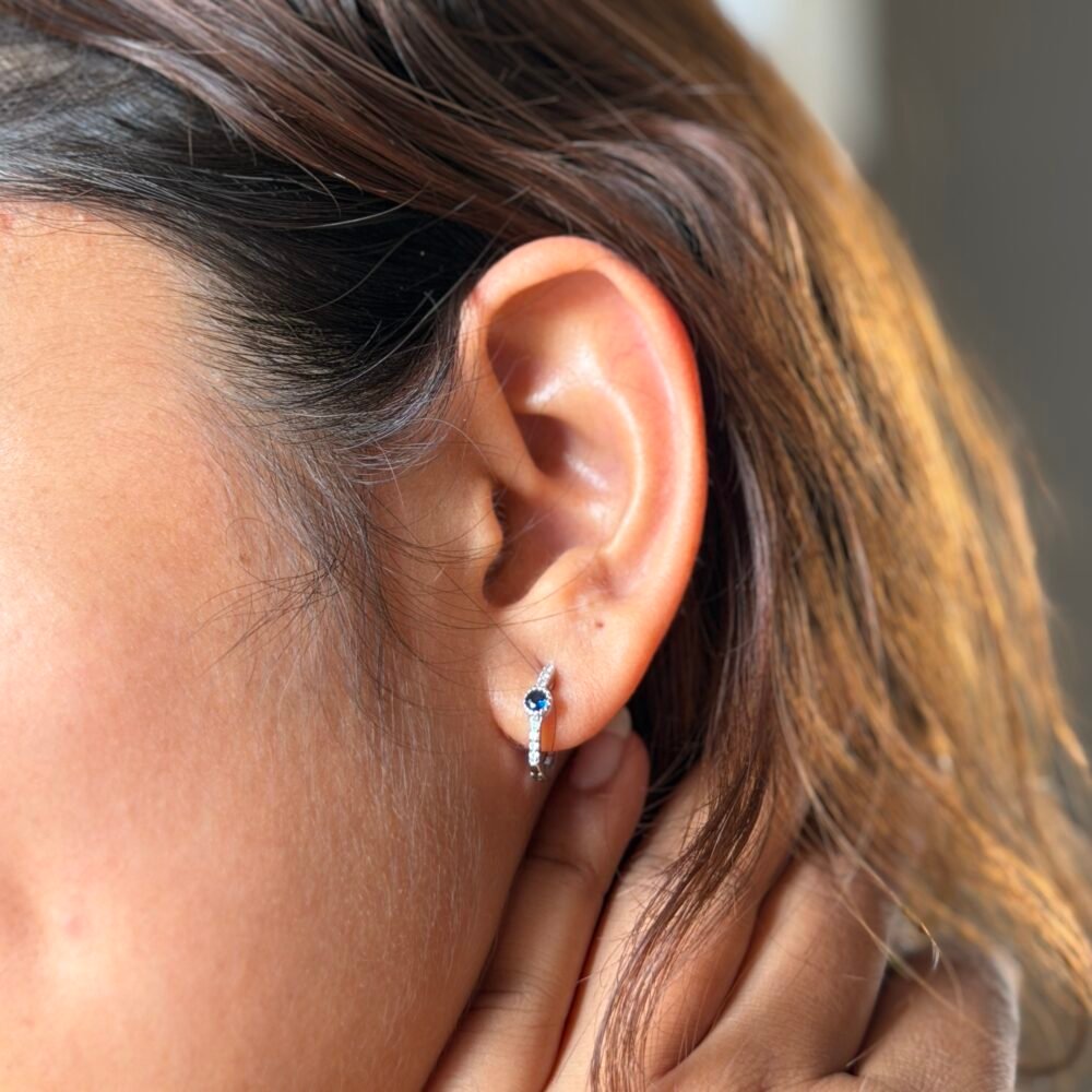 Sapphire Spark Hoops Sterling silver earrings