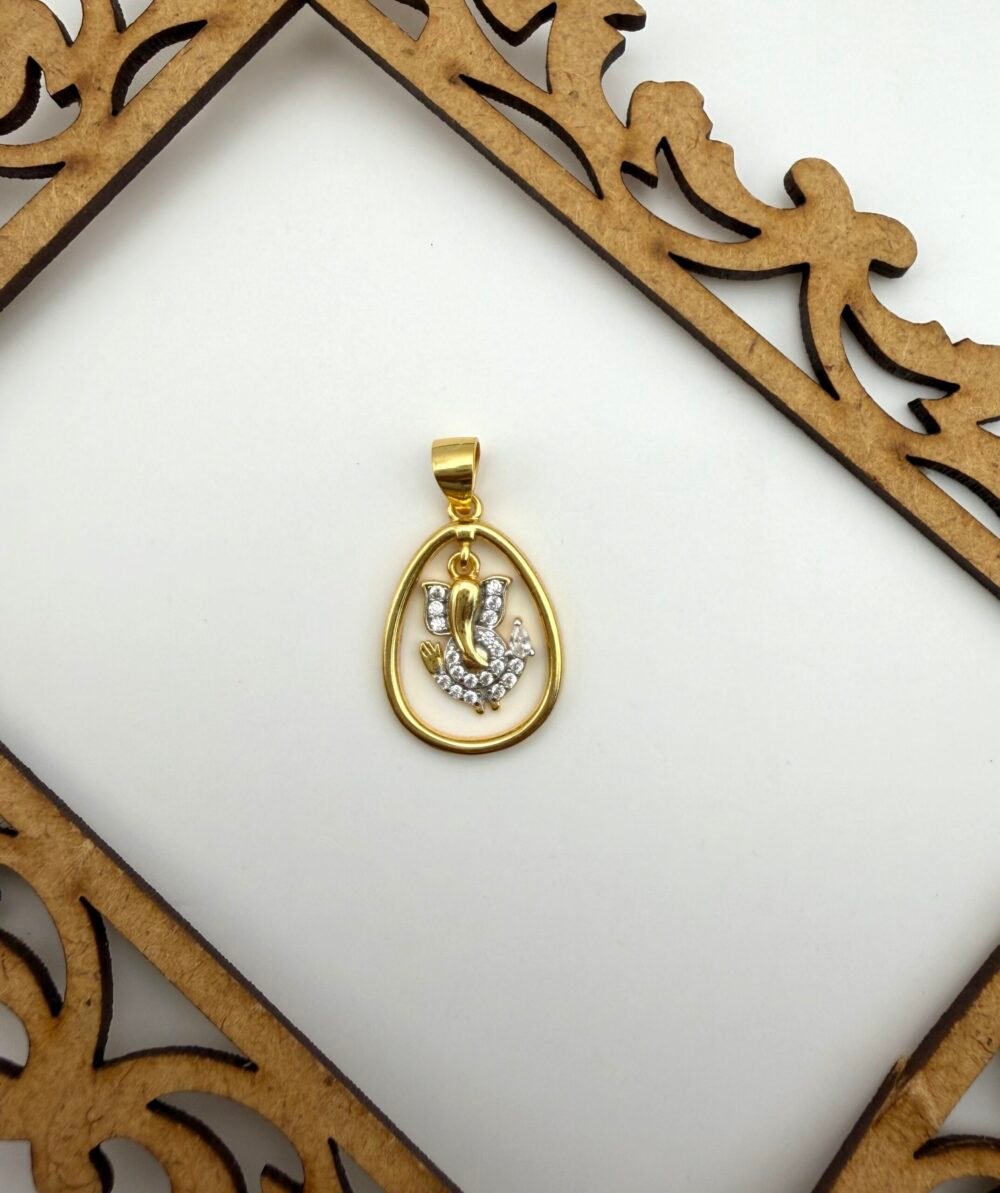 divine ganesh 925 silver pendant