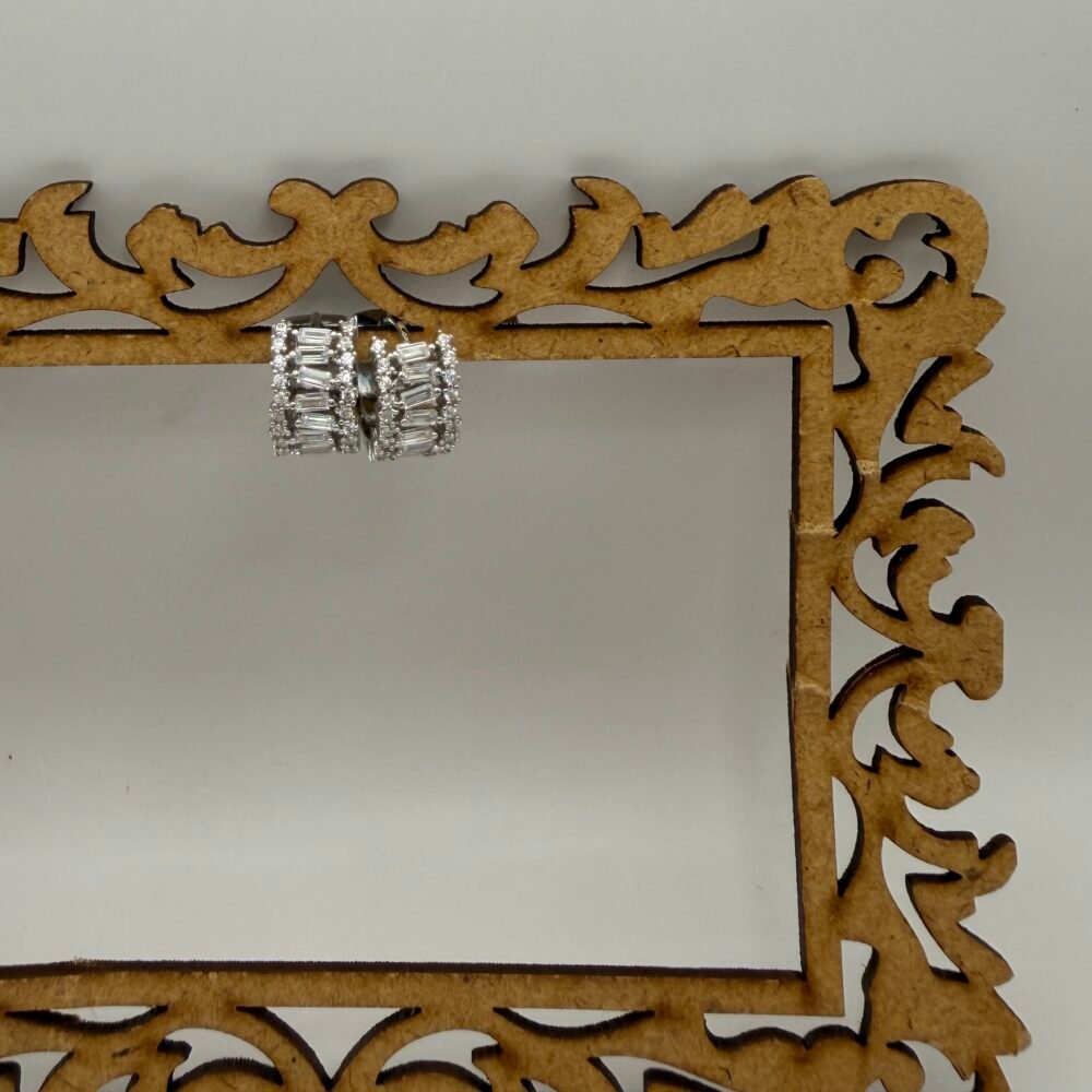 Silver studded hoop earrings