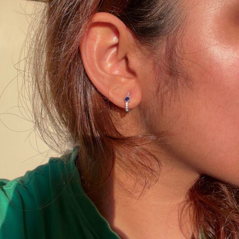 Sapphire Spark Hoops Sterling silver earrings