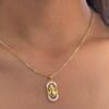 lord ganesha oval 925 silver pendant
