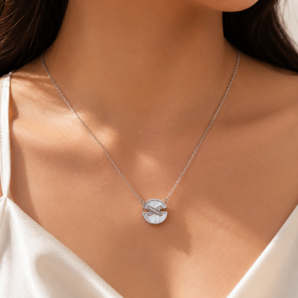 Pearl Circle 925 Sterling Silver Necklace