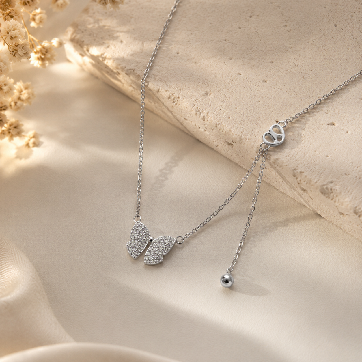 Butterfly 925 Sterling Silver Necklace