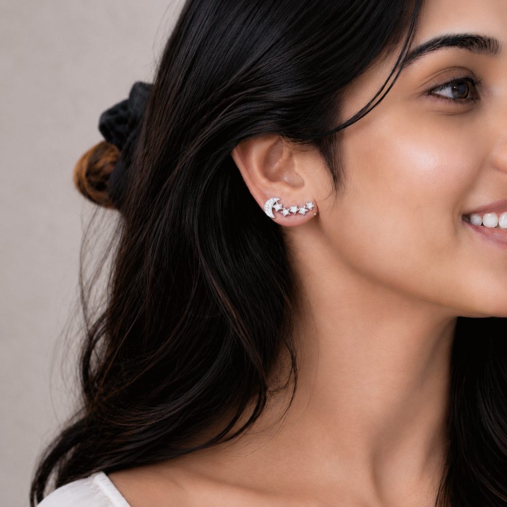 midnight ear cuff 925 sterling silver