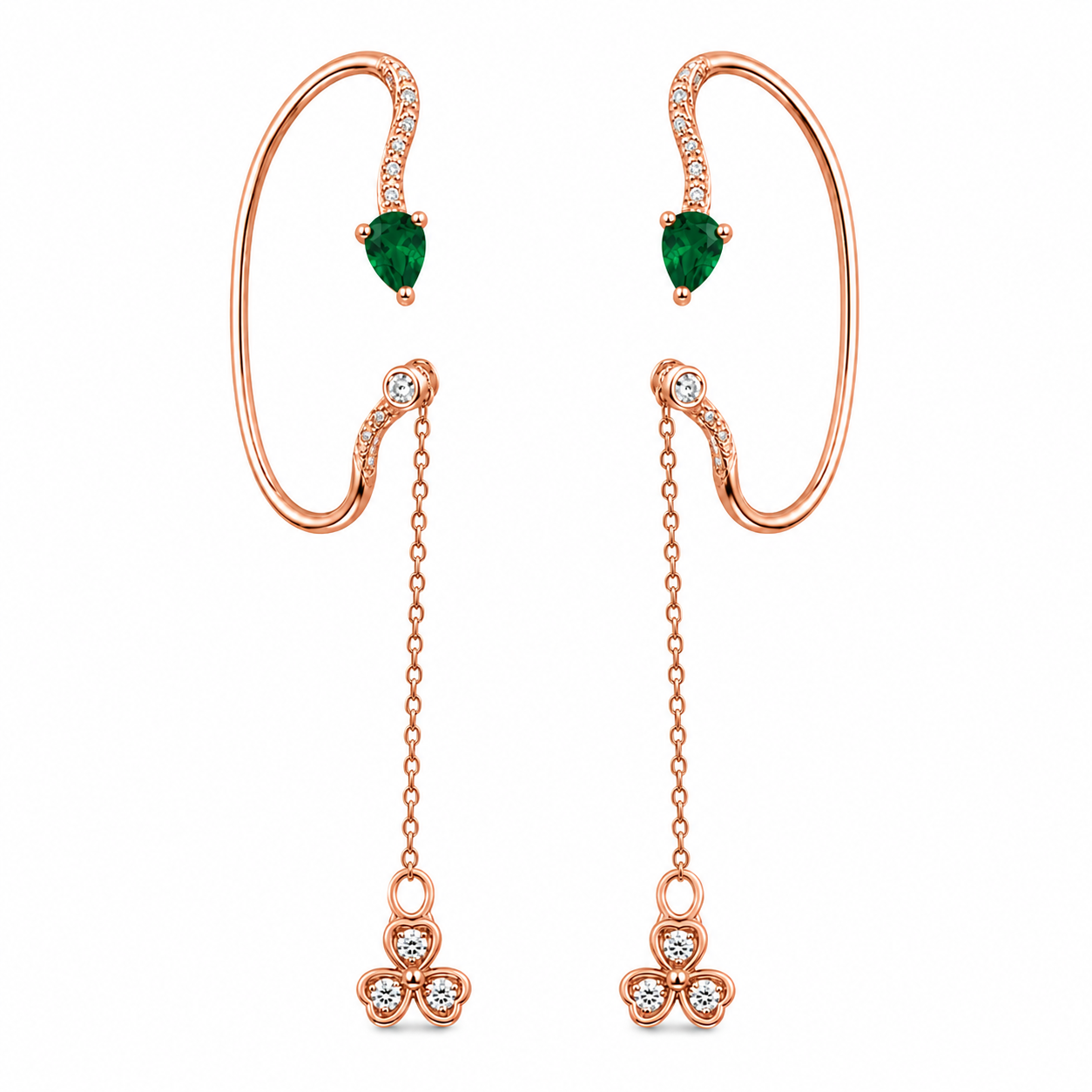 ophidia ear cuff | 925 sterling silver | rose gold pink sapphire