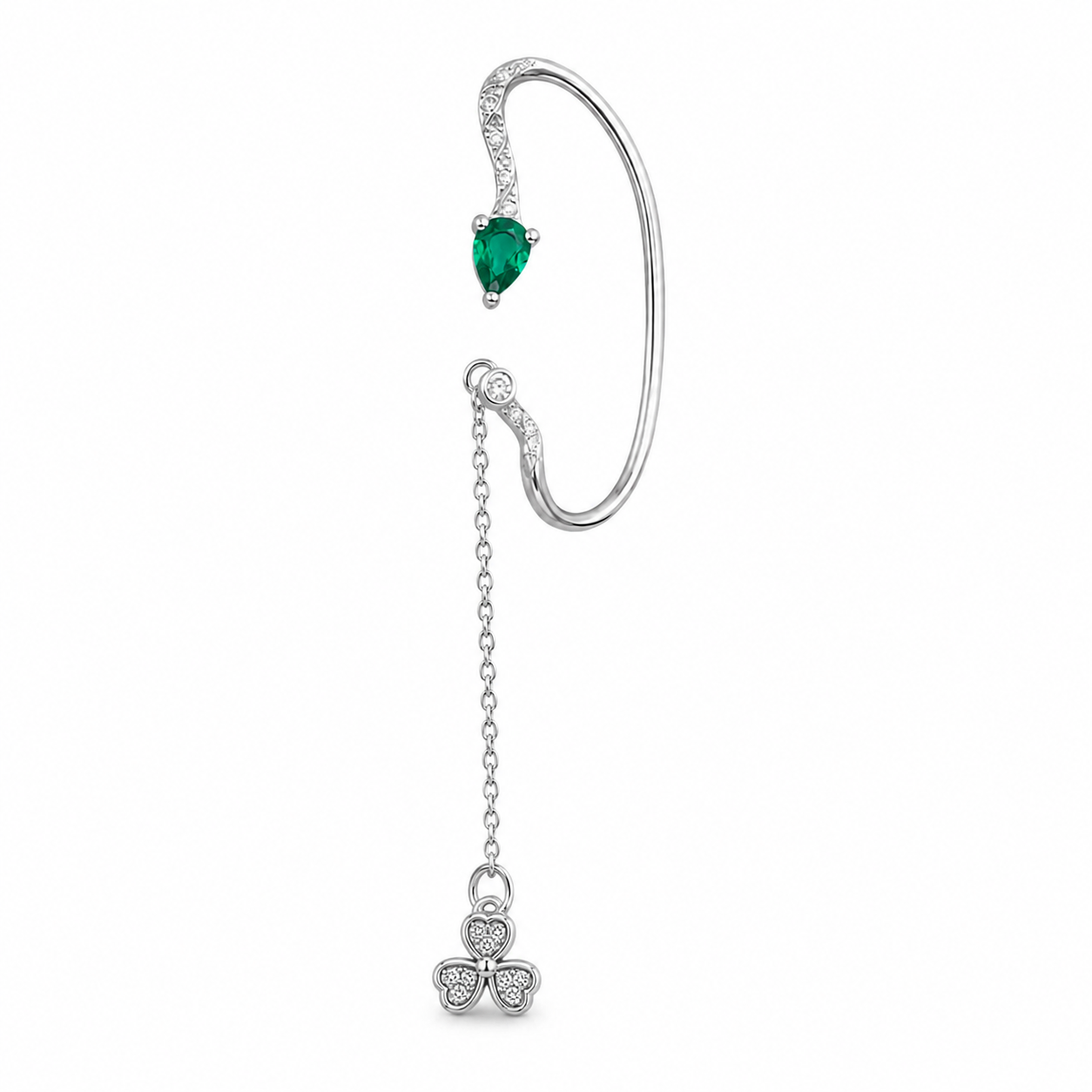 ophidia ear cuff | 925 sterling silver | emerald