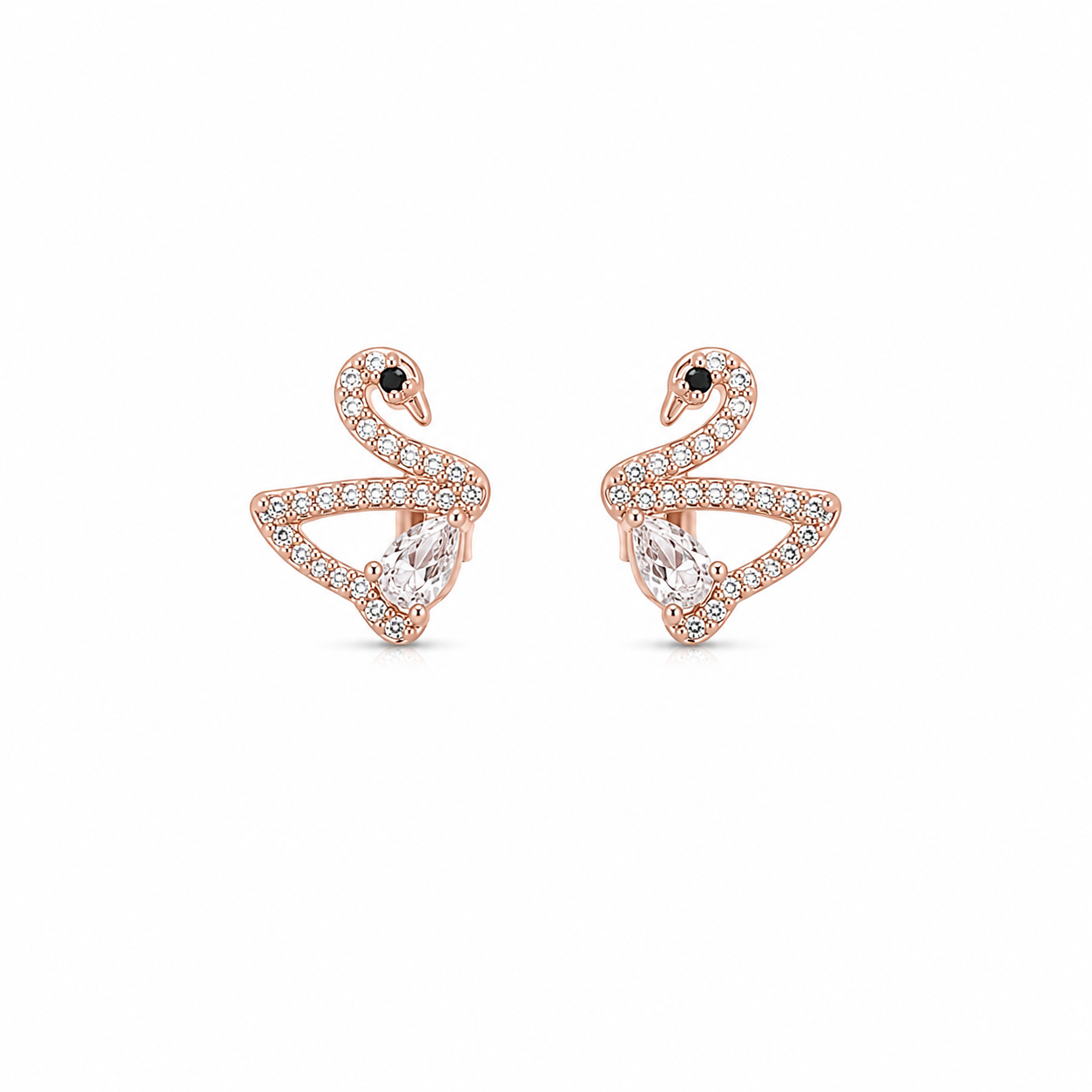 flamingo sterling silver earrings