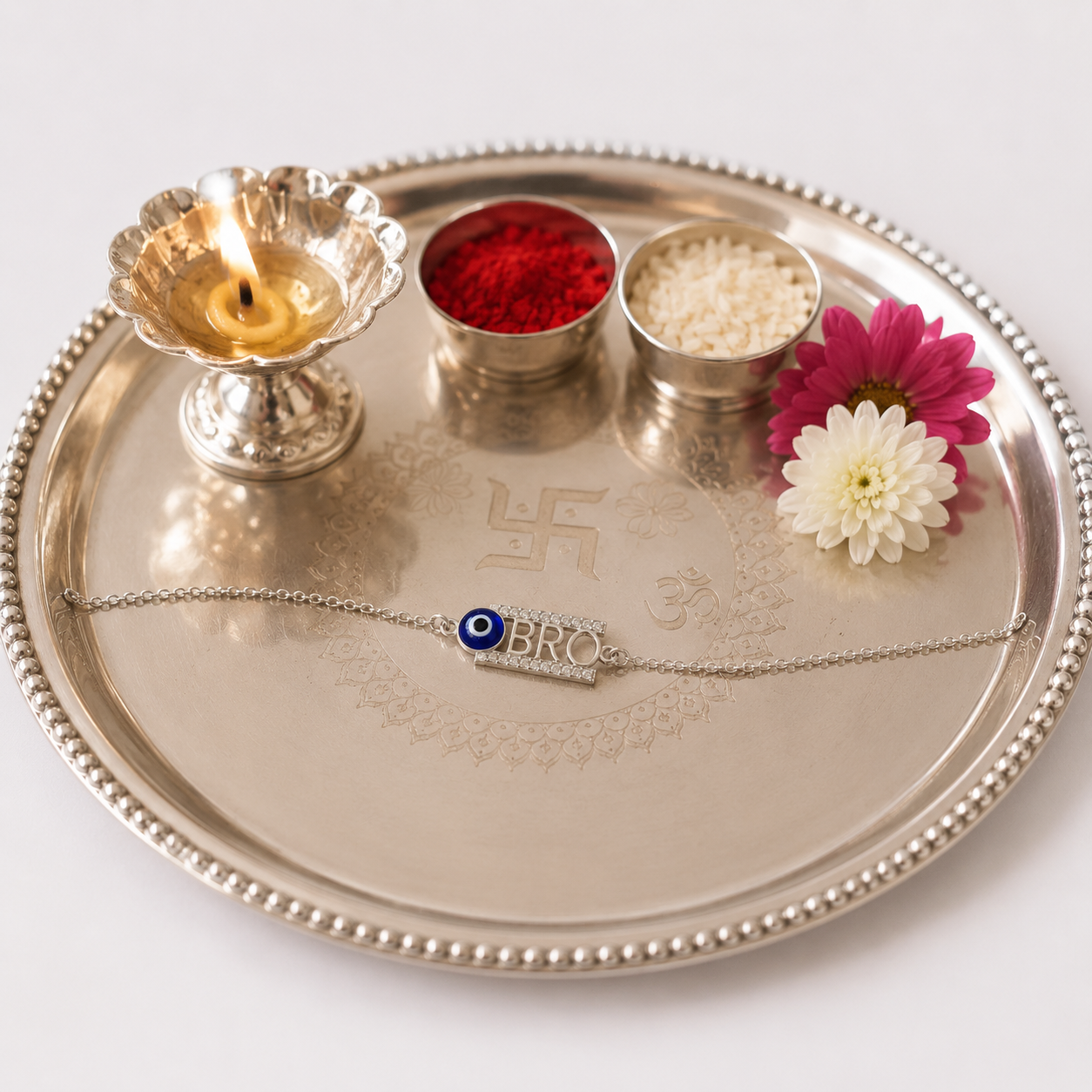 evil eye bhai 925 sterling silver rakhi (copy)
