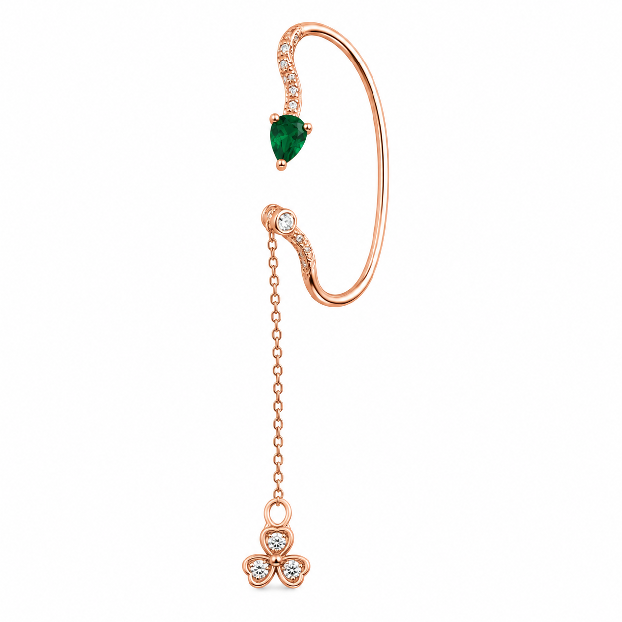 ophidia ear cuff | 925 sterling silver | rose gold pink sapphire