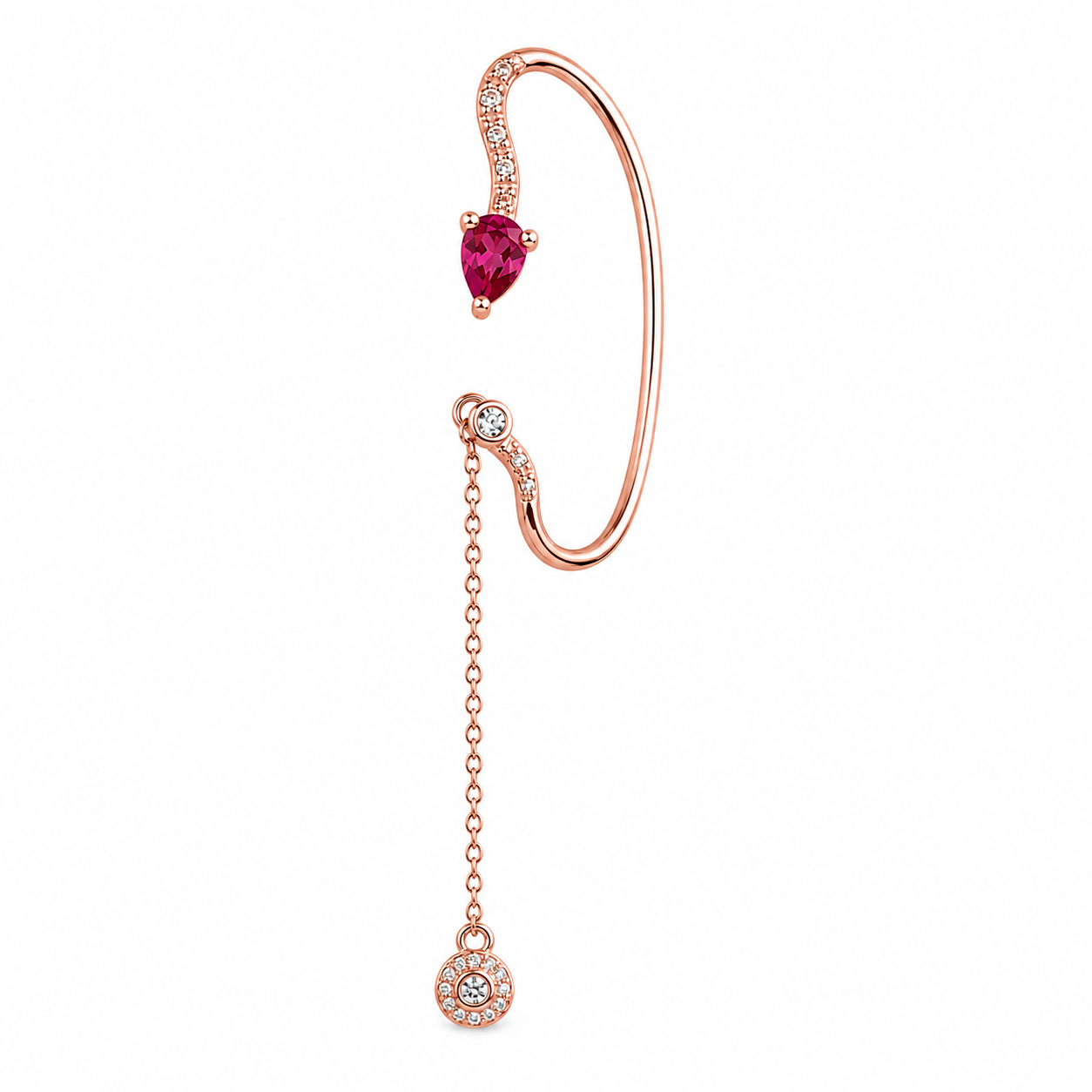 ophidia ear cuff | 925 sterling silver | rose gold pink sapphire