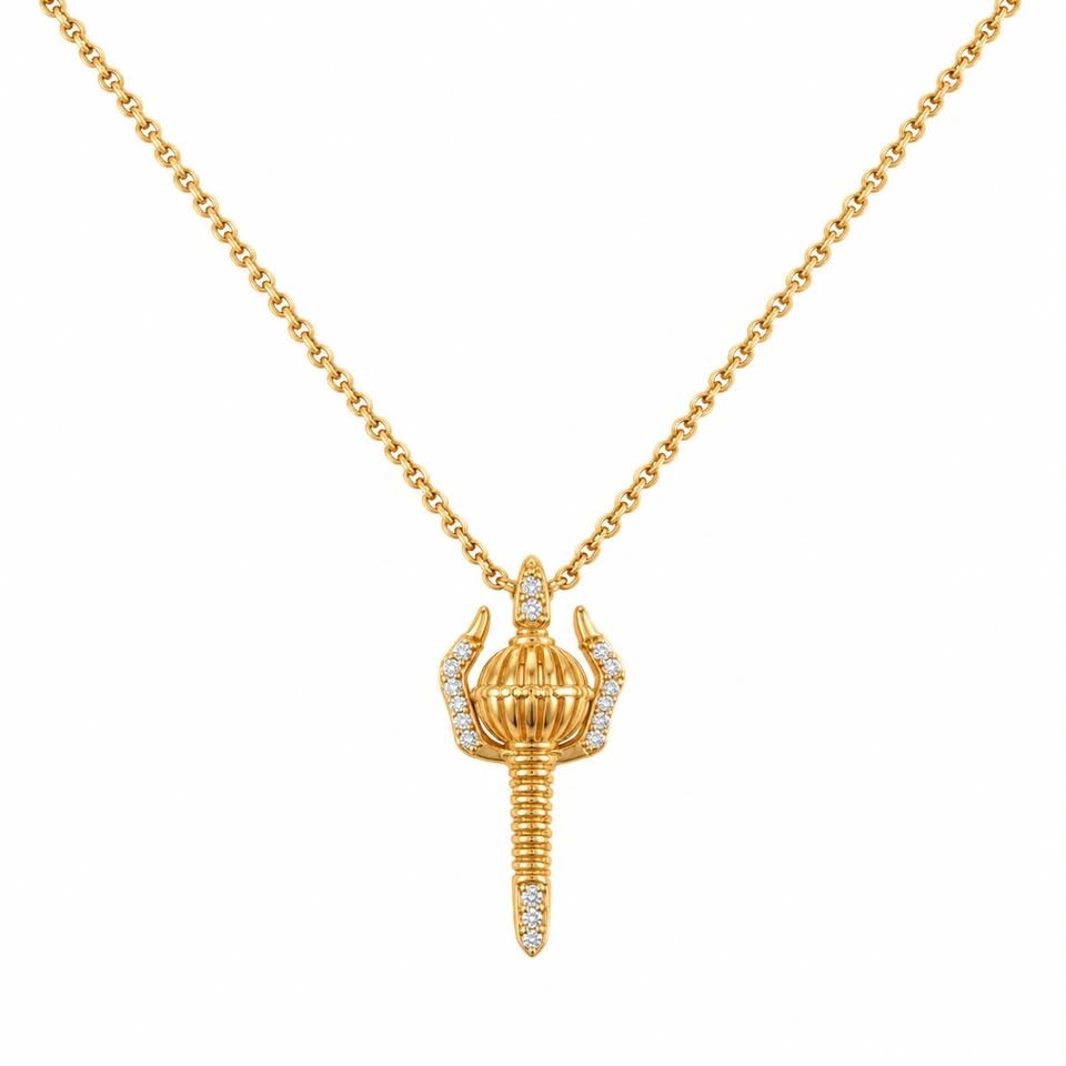 hanuman gada 925 silver pendant